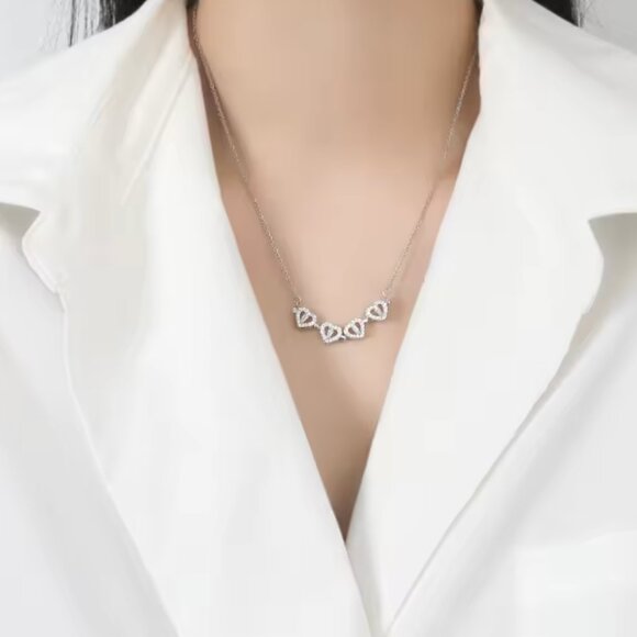 4 Leaf Clover Infinity Necklace 925 Sterling Silver - Picture 4 of 5